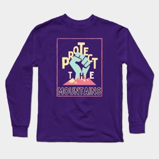 Protect the mountains Colorful Long Sleeve T-Shirt